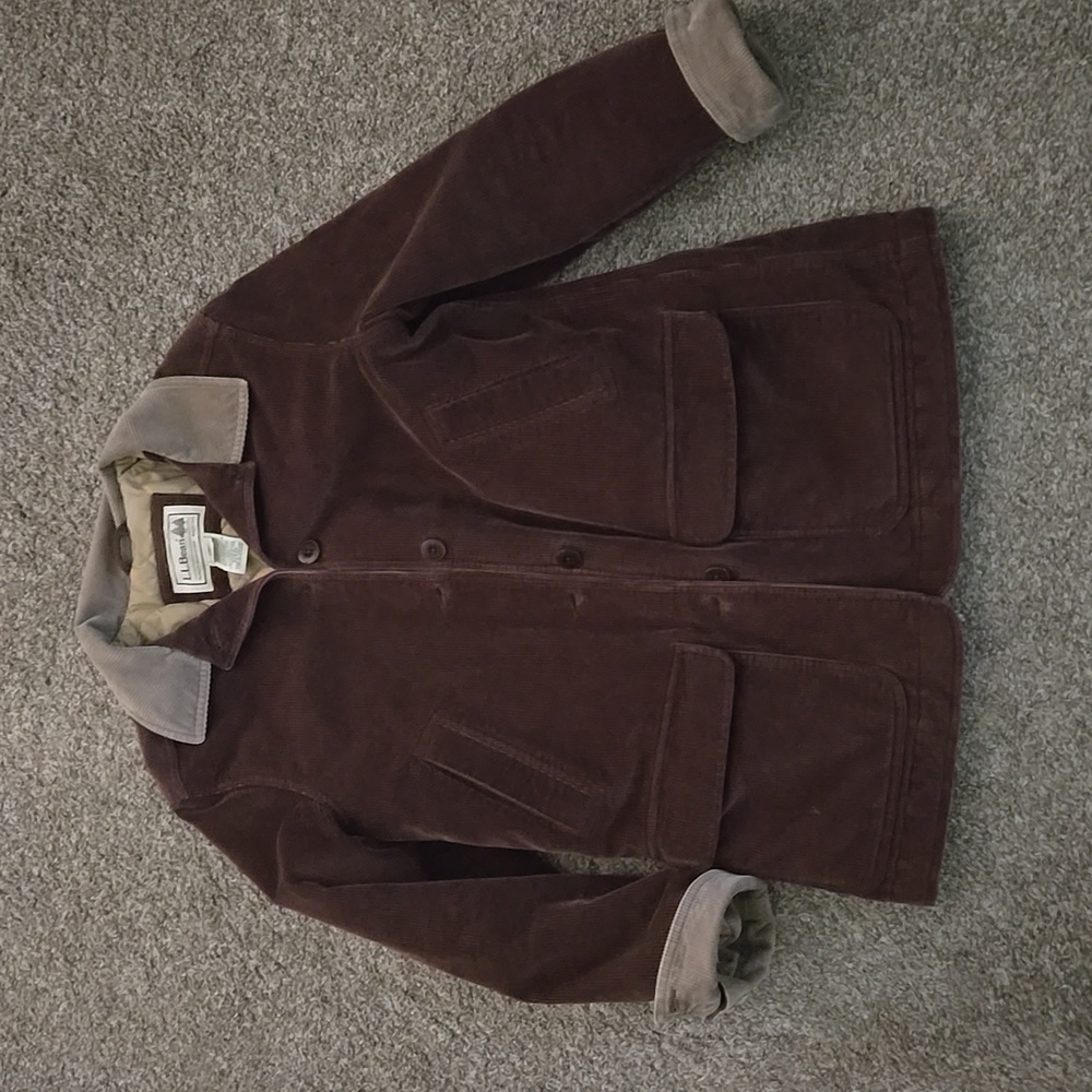 LL Bean women's corduroy barn coat, insulated...EUC